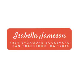 Etiqueta Na moda Script Orange Red