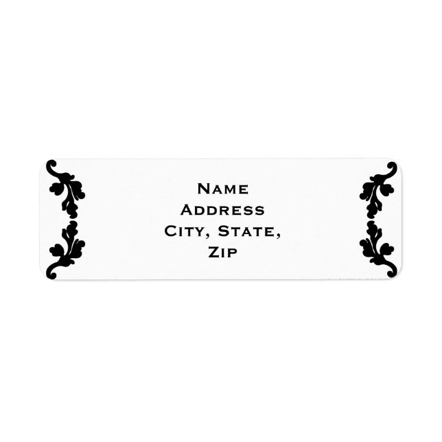 Etiqueta Na moda simples preto e branco (Frente)