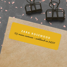 Na moda Trendy Mustard Yellow Return Address