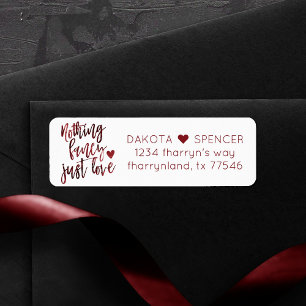 Etiqueta Nada De Rico Apenas Amor Casamento Vermelho De C