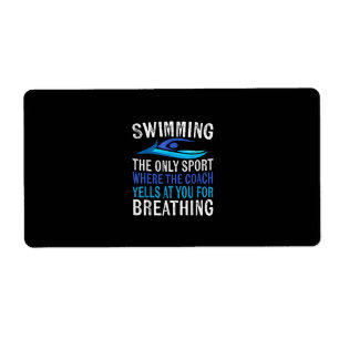 Etiqueta Nadar Apenas Esporte Onde O Treinador Swimmer Ofer