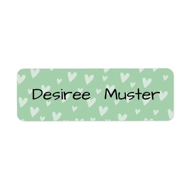 Etiqueta Namensaufkleber eckig - Herzchen mint grün (Frente)