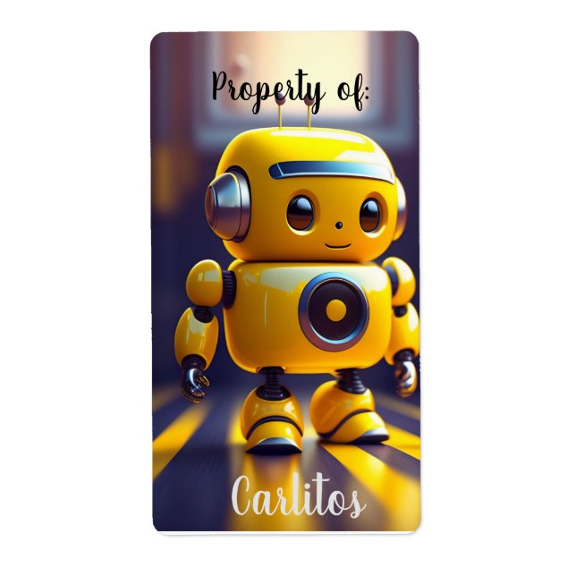 Etiqueta Nameplate /Bookplate Stickers com Motif Robot (Frente)