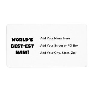 Etiqueta Nani T-shirts e presentes do mundo de texto negro