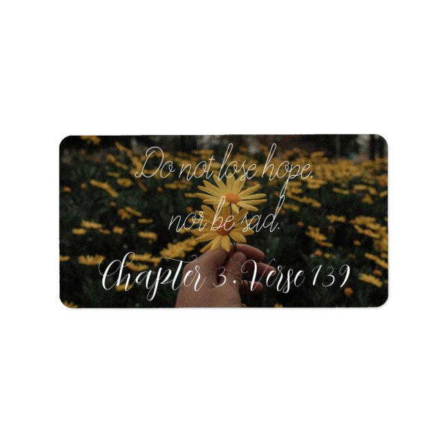 Etiqueta não perder esperança nem triste (Frente)
