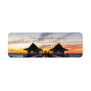 Etiqueta Nápoles Pier Ocean Florida Sunset