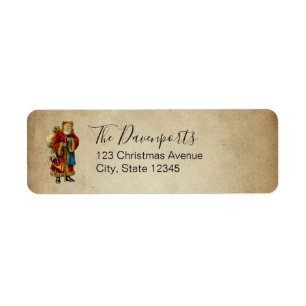 Etiqueta Natais vintages Velho Pai Natal