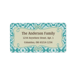 Etiqueta Natal 9: Damask Design 3 Return Address