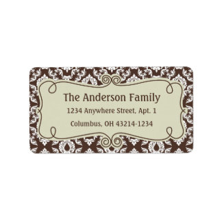 Etiqueta Natal 9: Damask Design 9 Return Address