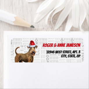 Etiqueta Natal Airedale Terrier Dog Endereço Feriado