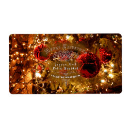 Etiqueta Natal Áureo de Luxo - Marca de água