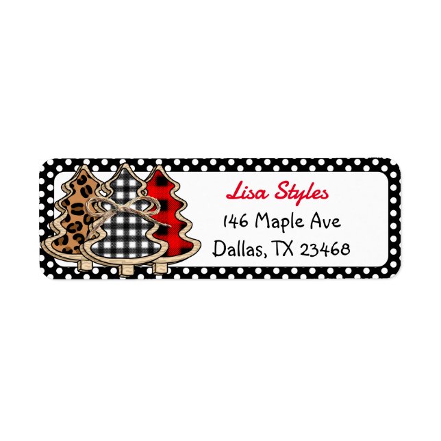 Etiqueta Natal da Xadrez de Buffalo (Frente)