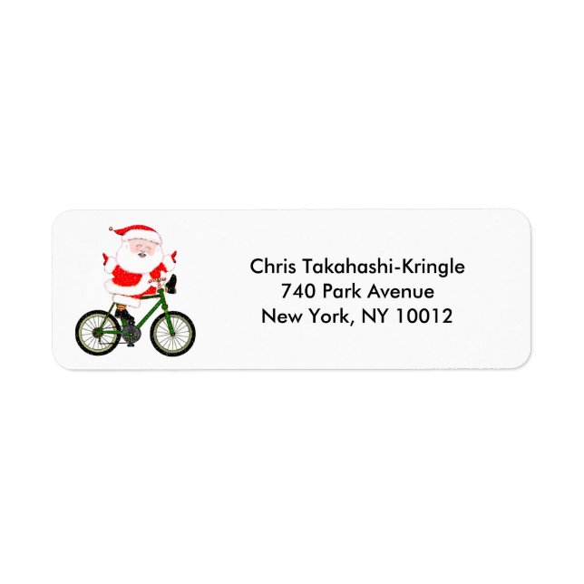 Etiqueta Natal de Ciclista (Frente)