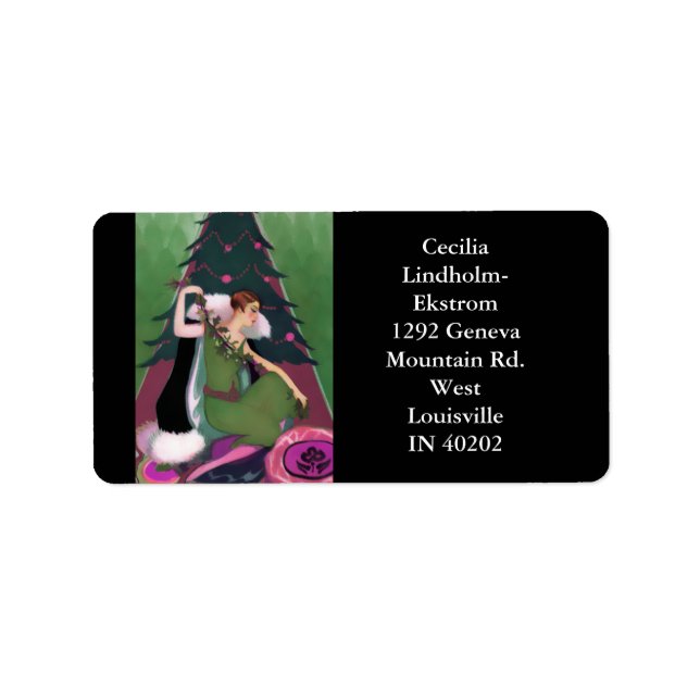 Etiqueta NATAL DE DECO ART, PASCALINA, Oliva, Rosa, Florest (Frente)