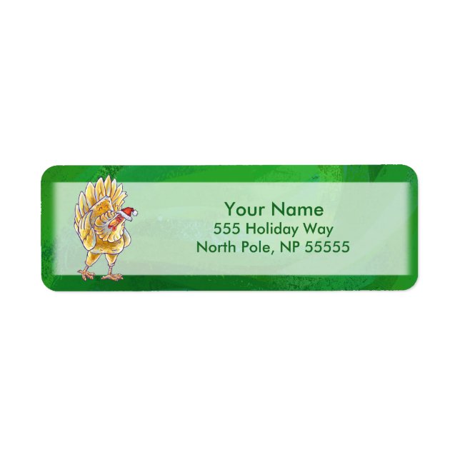 Etiqueta Natal De Frango Em Verde (Frente)