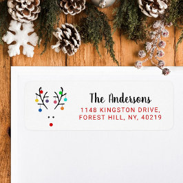 Etiqueta Natal de Rebelde Whimsical de Férias Modernas