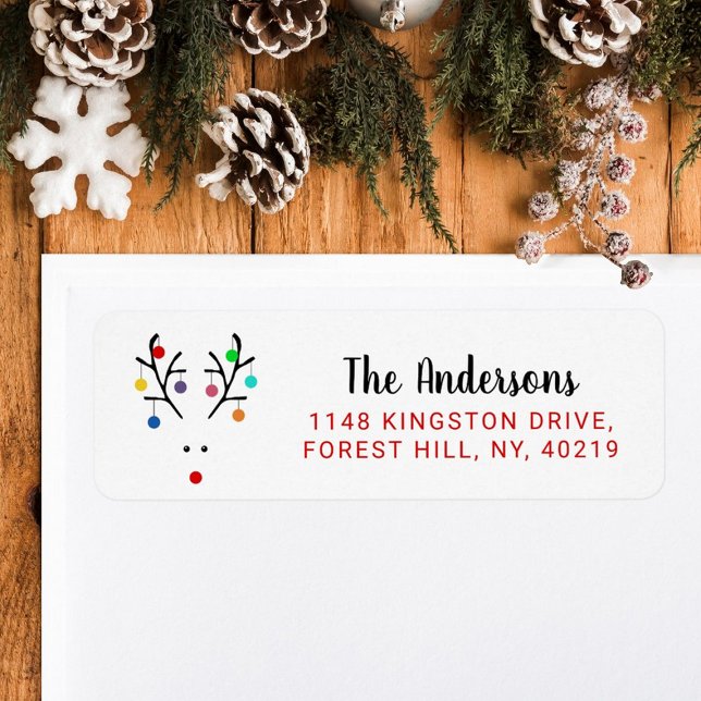 Etiqueta Natal de Rebelde Whimsical de Férias Modernas (Criador carregado)