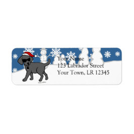 Etiqueta Natal do Cartoon legal Black Lab