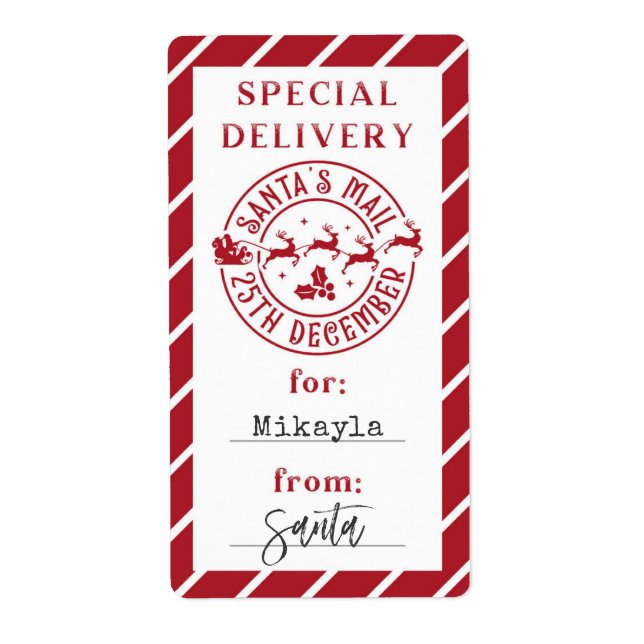 Etiqueta Natal Do Papai noel Gift Sticker (Frente)