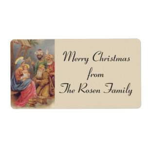 Etiqueta Natal Epifania Três Reis Santa Família