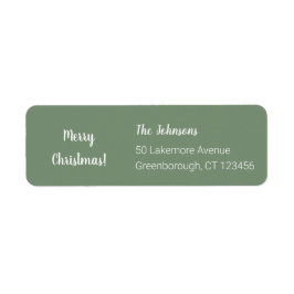 Etiqueta Natal Feliz Natal Moderno Sage Verde
