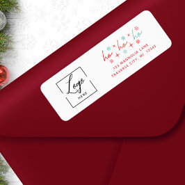Etiqueta Natal ho ho ho Adicione seu logotipo