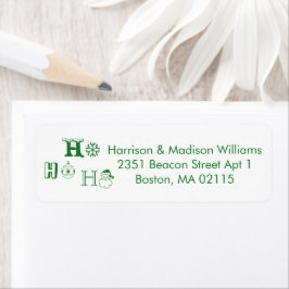 Etiqueta Natal Ho Ho Ho Green Return Address
