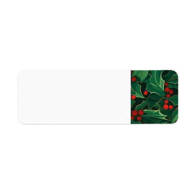 Etiqueta Natal Holly (Frente)