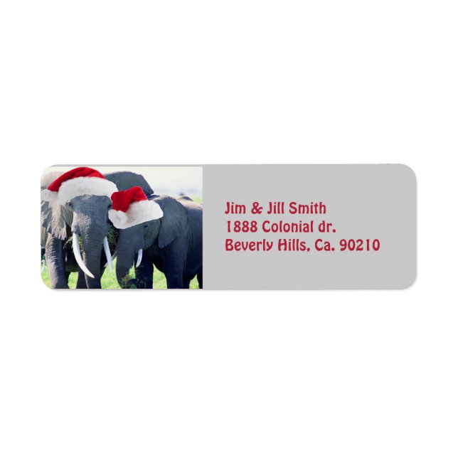 Etiqueta Natal inesquecível do elefante (Frente)