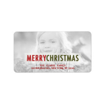 NATAL MODERNO | RÓTULO DO ENDEREÇO FOTOGRÁFICO DE 