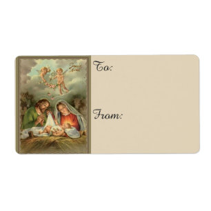 Etiqueta Natal Natividade Santa