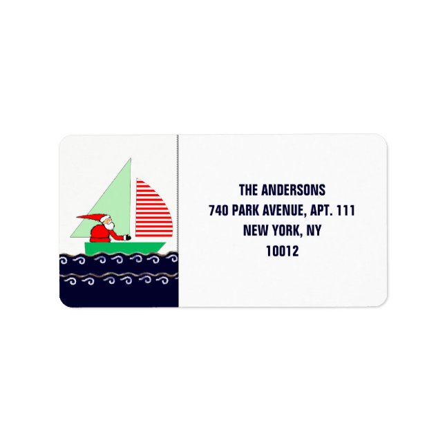 Etiqueta Natal Náutico de Vela (Frente)