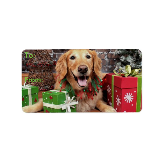 Etiqueta Natal - Ouro Retriever - Sidney (Frente)