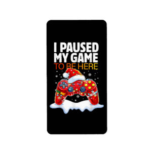 Etiqueta Natal Parei Meu Jogo Para Estar Aqui Engraçado Sar