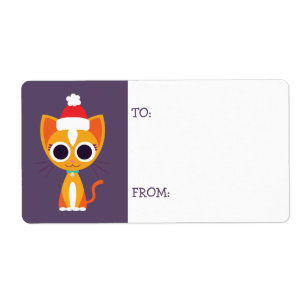 Etiqueta Natal Purrl o gato