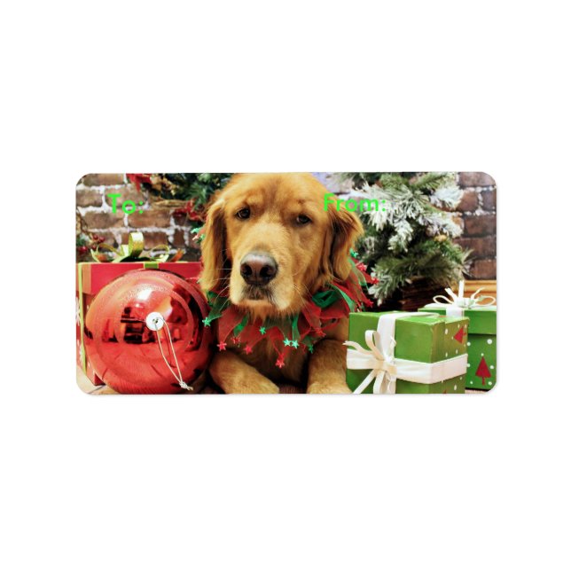 Etiqueta Natal - Retriever de Ouros - Zoe (Frente)