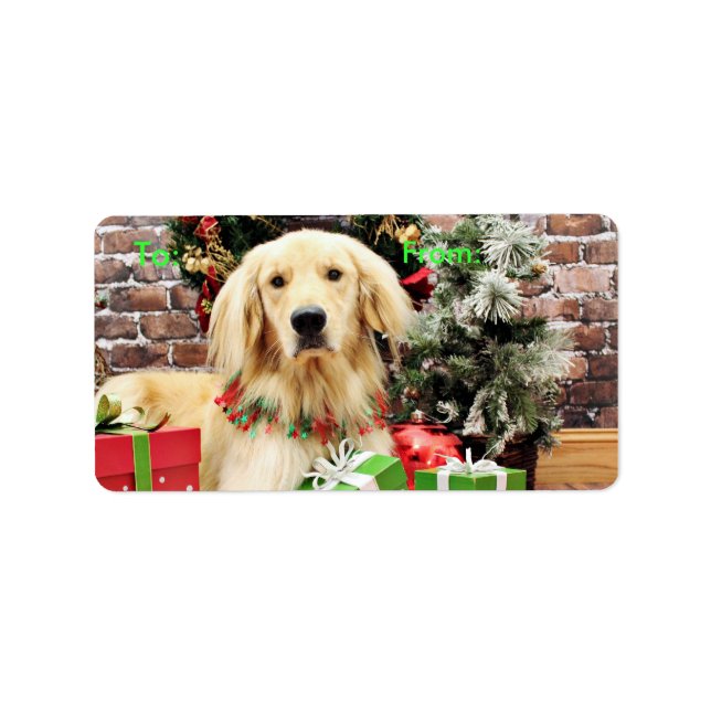 Etiqueta Natal - Retriever Ouro - Ozzy (Frente)