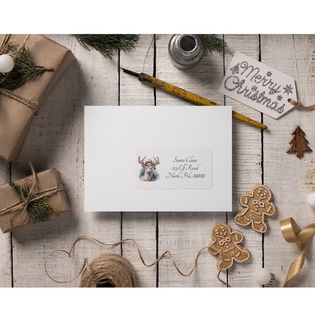 Etiqueta Natal Rustic Reindeer, costume (Criador carregado)