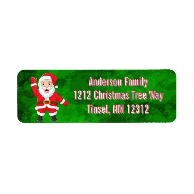 Etiqueta Natal Santa Claus Green (Frente)