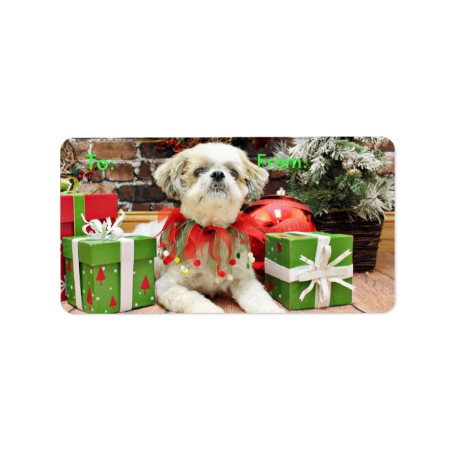 Etiqueta Natal - Shih Tzu - Bailey (Frente)