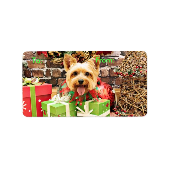 Etiqueta Natal - Silky Terrier - Haley (Frente)