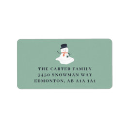 Etiqueta Natal Snowman Holiday Engraçado Moderno
