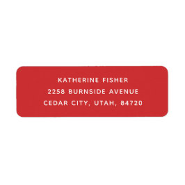 Etiqueta Natal Vermelho Clássico | Festivo Minimalista