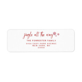 Etiqueta Natal Vermelho Jingle em todo o caminho