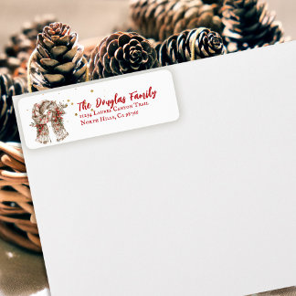 Etiqueta Natal Vintage Aconchegante | Endereço de Retorno d