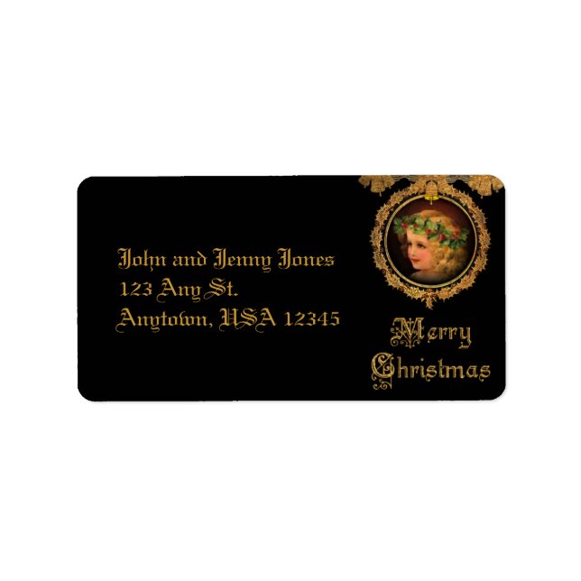 Etiqueta Natal vintage Angel (Frente)