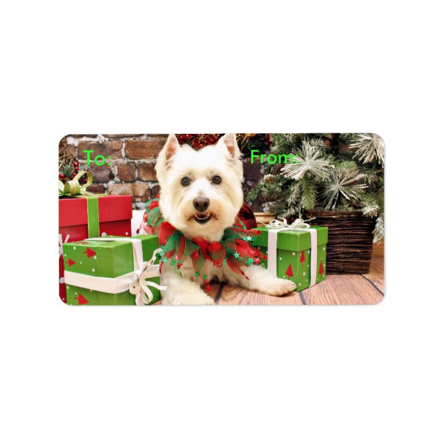 Etiqueta Natal - West Highland Terrier - Abby (Frente)