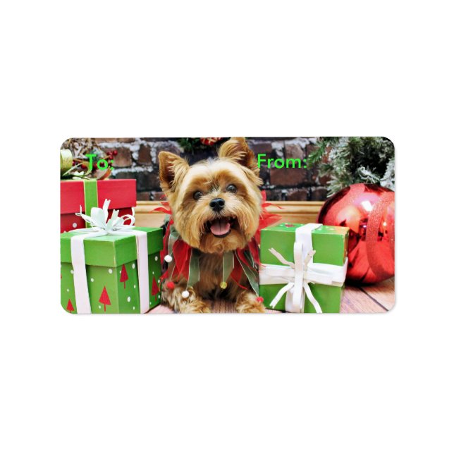 Etiqueta Natal - Yorkie - Sunny (Frente)
