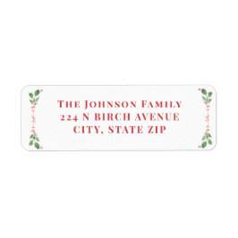 Etiqueta NatalFoliage Verde e Vermelho