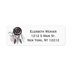 Etiqueta Nativo americano artístico moderno Dreamcatcher